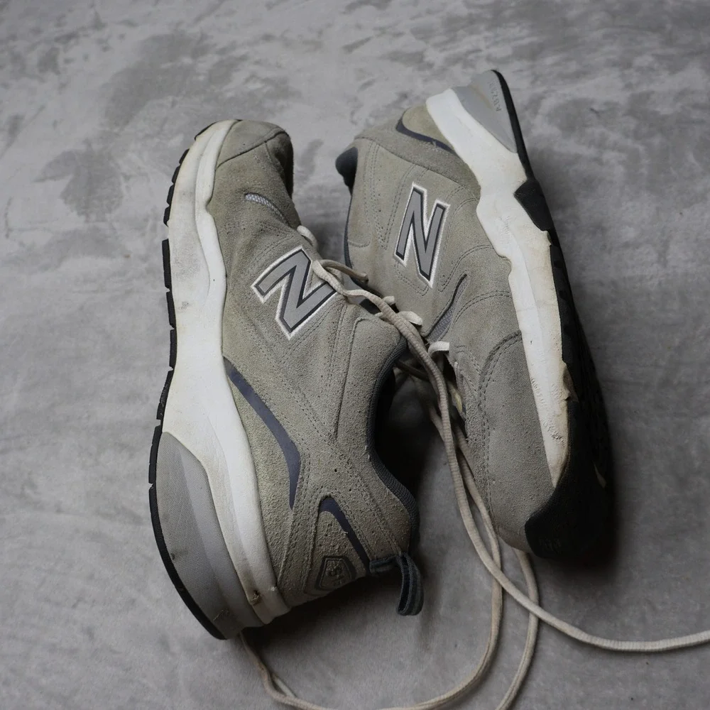 New Balance Mens 13 4E 619 Sneakers Grey Suede Leather Walking Cross Training